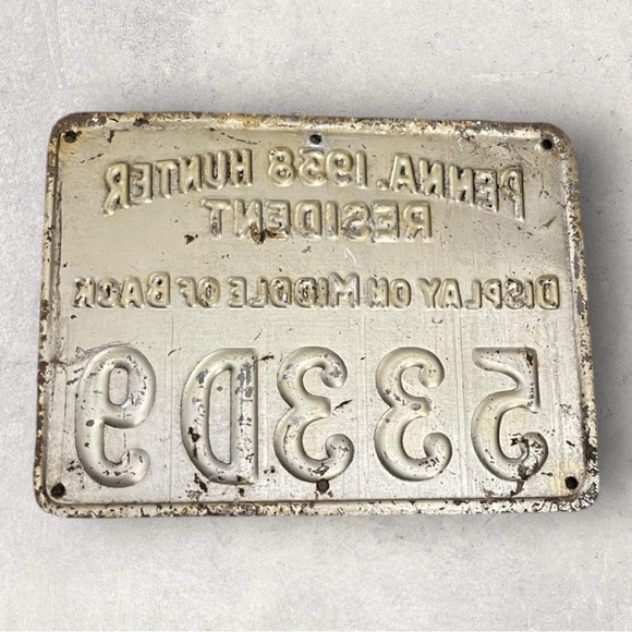 Vintage 1938 Pennsylvania Tin Resident Hunting License - Picture 2 of 2